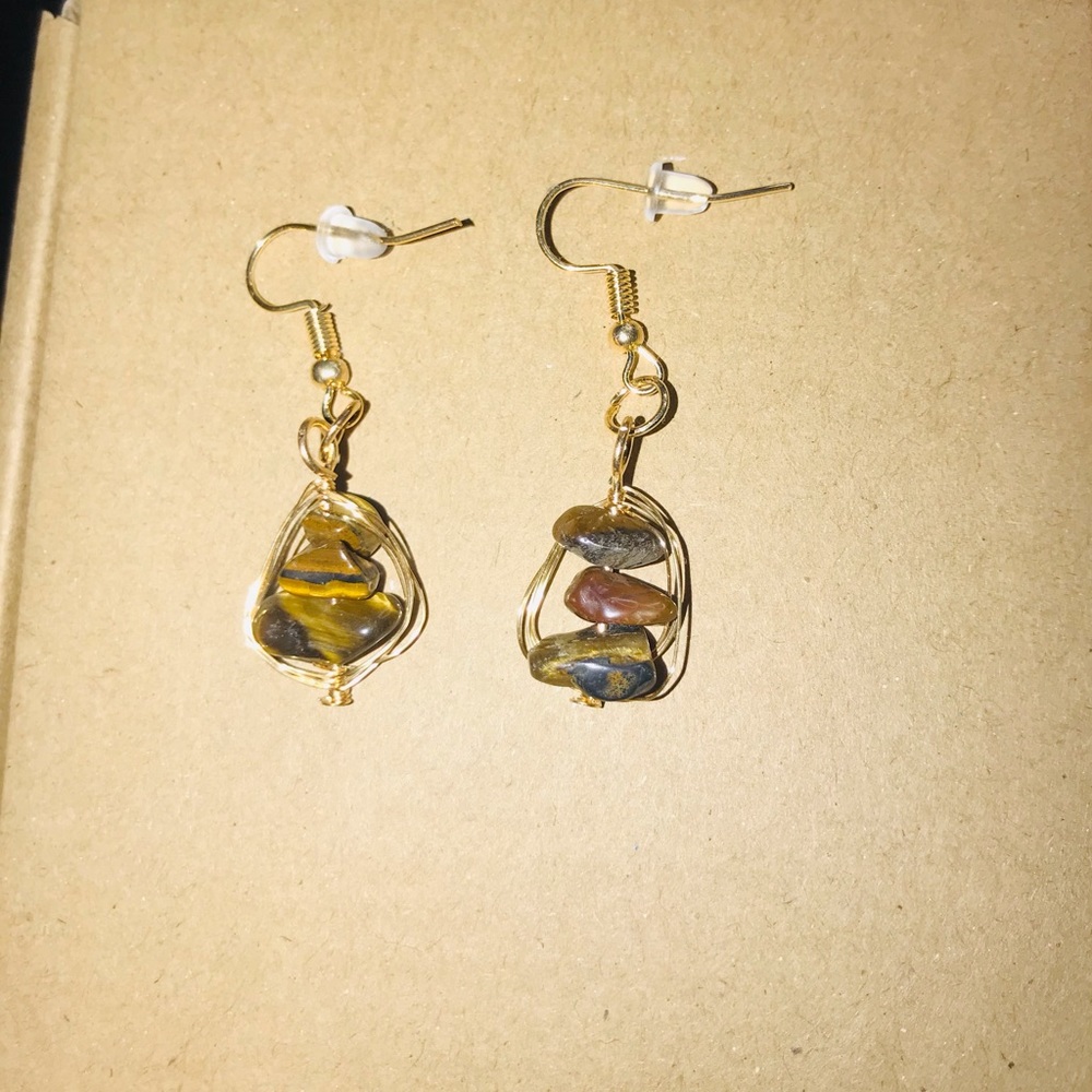 Tigers eye hand-crafted earrings